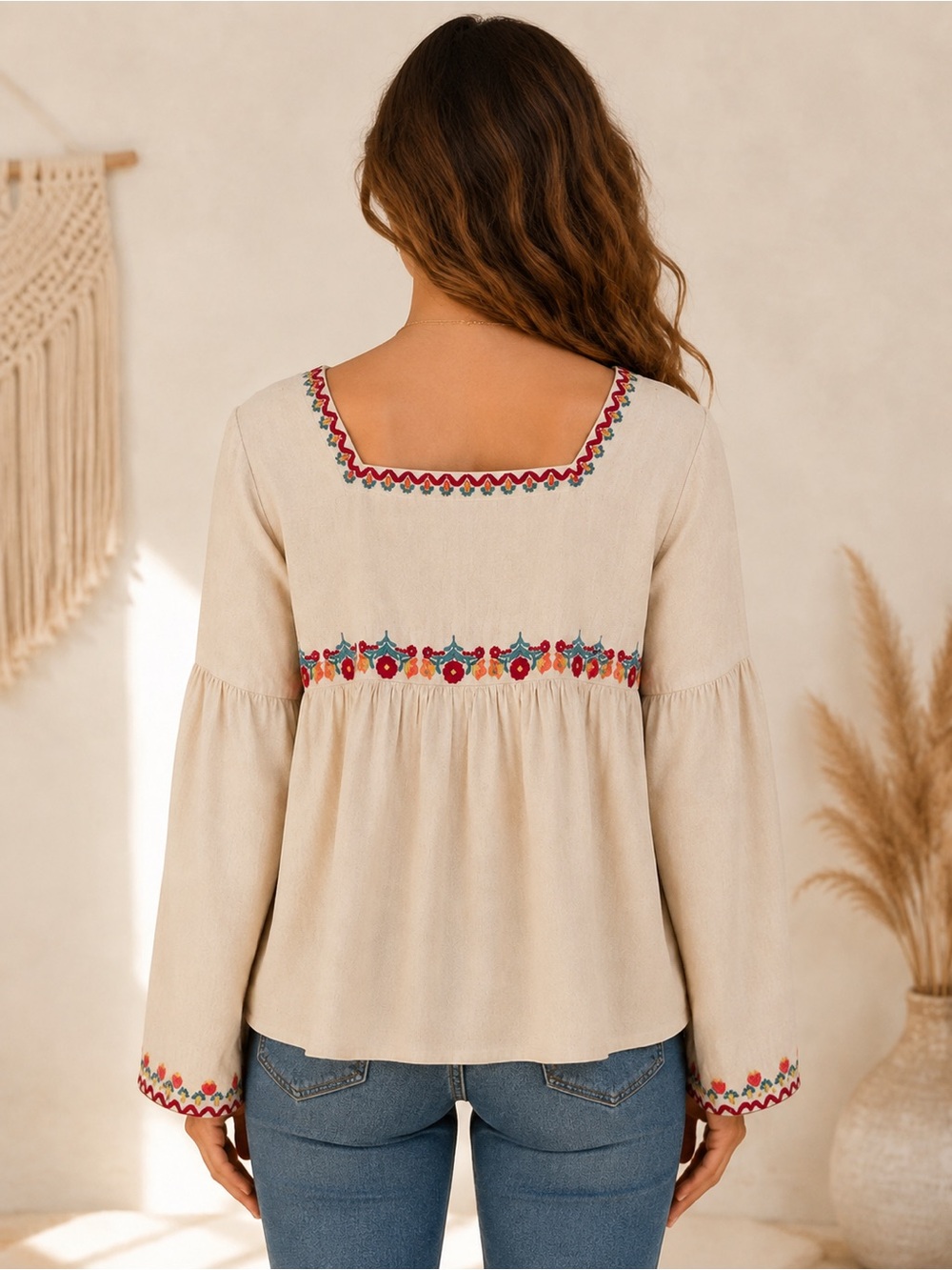 🌺Natural Life Embroidered Peasant Top NWOT - Picture 2 of 3